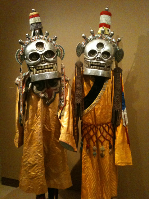 look who greeted me when i got to work today! yep - a couple Mongolian lords of the charnel grounds.   
